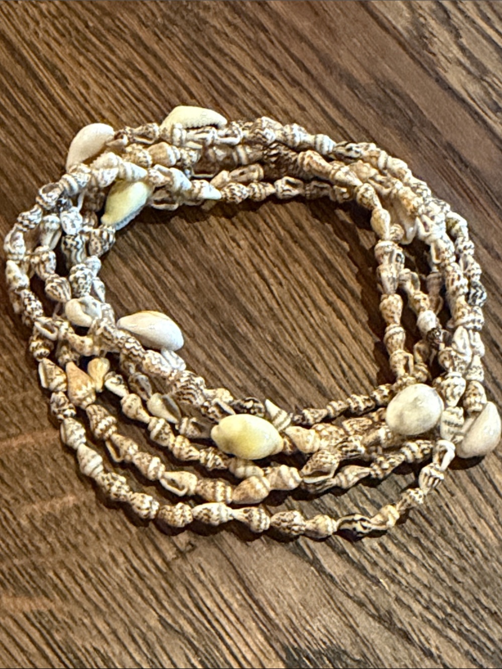 Shell Bead Long Necklace - Natural Cream